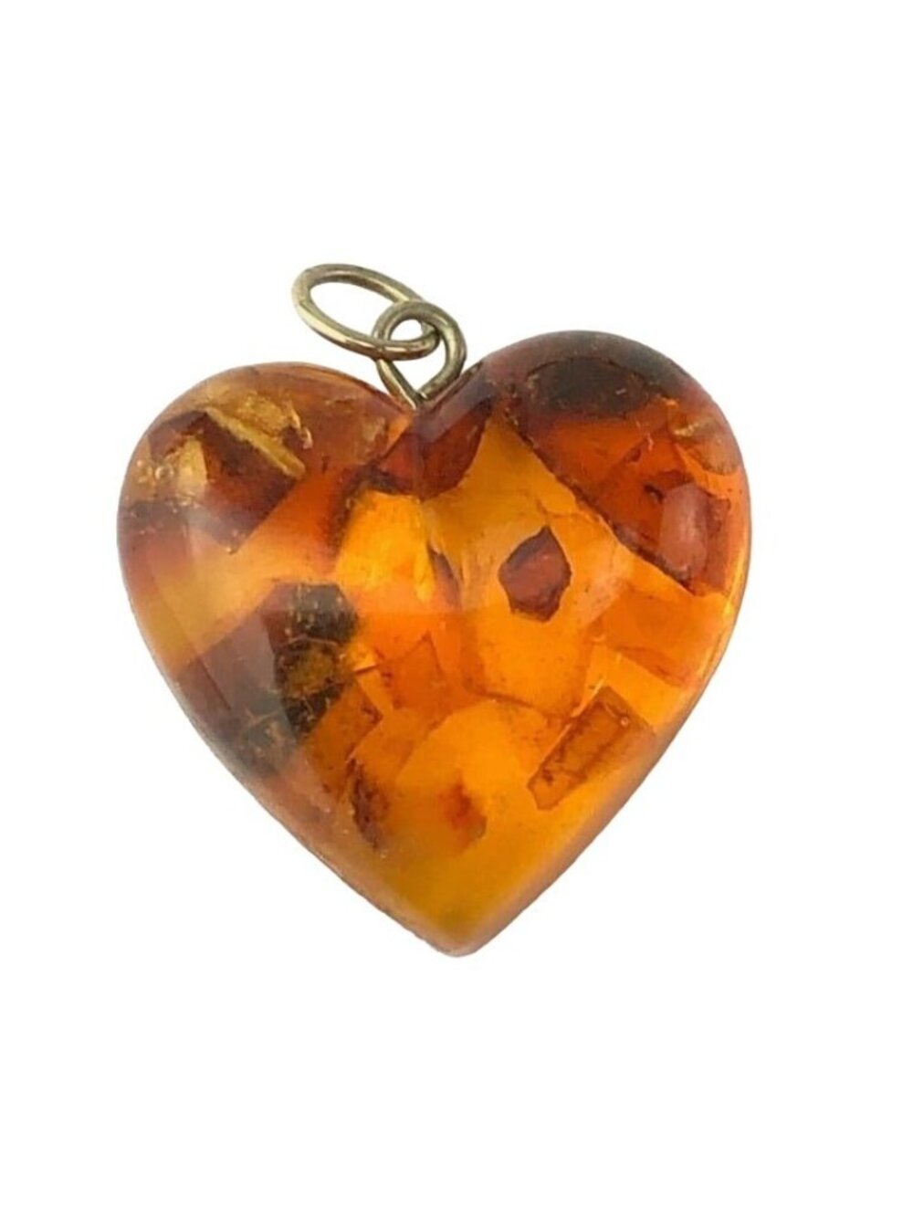 Heart Shaped Amber Pendant